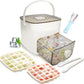 🥳2026 HOT SALE🥳💞50K+ SOLD!💥🥤🧊 Ice Cube Maker with Storage – 48 cubes at once, leak‑proof lid. Stackable, saves space. Includes ice scoop & tong. A summer essential. 🏖️✅