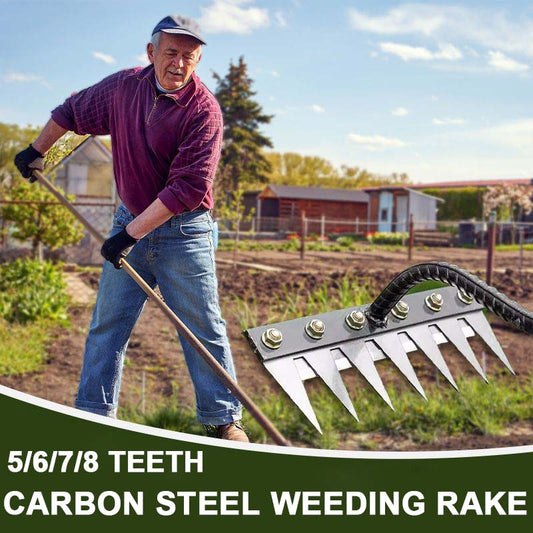 🌿 50% OFF NOW! 🧤 5/6/7/8 Weed Rakes with Carbon Steel Garden Tines – Durable, Ergonomic Grip & Efficient Weeding 🌱