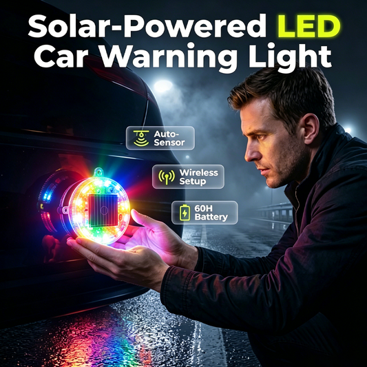 Solar-Powered LED Car Warning Light