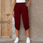 Women's Casual Elastic Waist Capri Pants