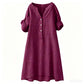 Women's Casual V-Neck Button Down Tunic Dress