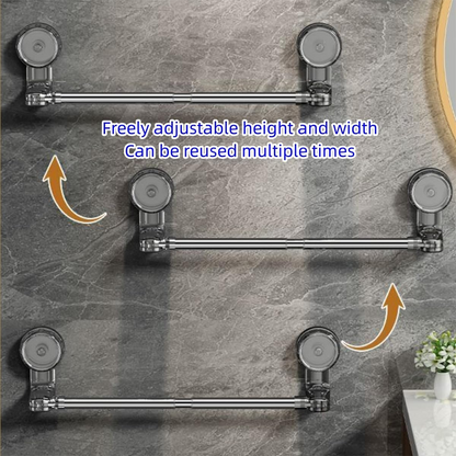 Retractable Suction Cup Towel Bar & Wall-mounted to save space