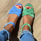 Women's Hollow-Out Flat Sandals with Adjustable Buckle