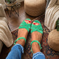 Women's Hollow-Out Flat Sandals with Adjustable Buckle