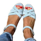 Women's Hollow-Out Flat Sandals with Adjustable Buckle