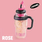 Stylish Large Capacity Sports Water Bottle with Straw